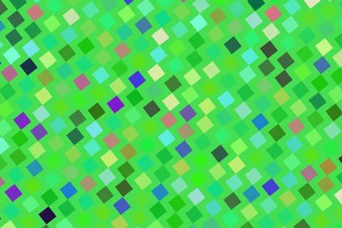 Colorful mosaic pattern with small squares on green background 스톡 일러스트