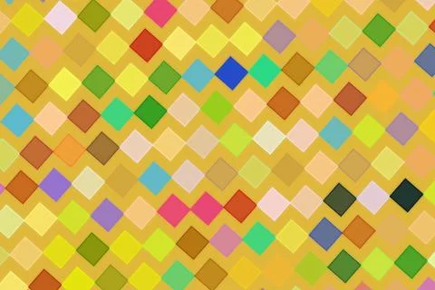 Colorful mosaic pattern with small squares on yellow background 스톡 일러스트