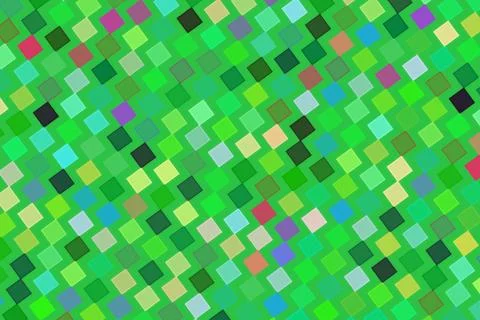Colorful mosaic pattern of small squares in green shades Stock Illustration