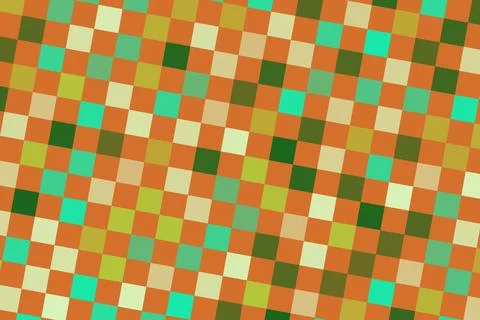 Colorful mosaic pattern with small squares in bright shades Stock Illustration