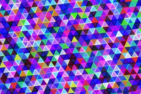 Colorful mosaic pattern of small triangles in vibrant shades Stock Illustration