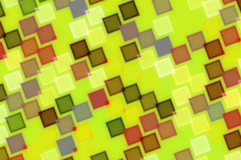 Colorful mosaic pattern with squares in yellow green and brown Illustrazione stock