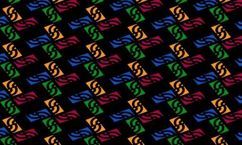 Colorful mosaic patterns on a black background. Ilustración de archivo