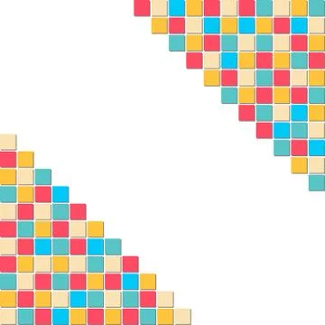 Colorful mosaic square block pattern in the corner for abstract background .. Stock Illustration