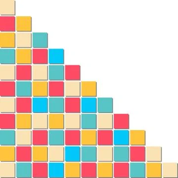 Colorful mosaic square block pattern in the corner for abstract background .. Stock Illustration