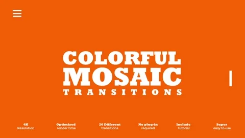 Colorful Mosaic Transitions After Effects stock