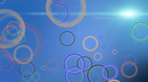 Colorful motion background with animated circles. Light ray effect. Stock Footage 64413202