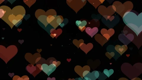 Colorful motion background shining hearts particles Stock Footage 135246853