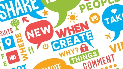 Colorful motion board featuring a set of creative messages Stock Footage 94783526