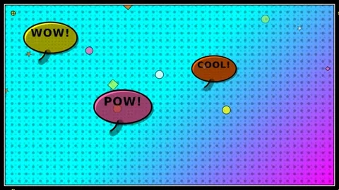 Colorful motion comic bubbles with WOW and ZAP effects in vibrant animated .. Stock-Footage 338313410