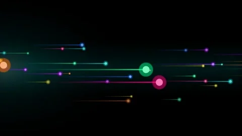 Colorful Motion of Digital Particles in Space Scene for Dynamic Visual Effect 库存影片 342560169