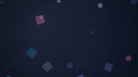 Colorful Motion of Floating Geometric Shapes in Dark Background for Dynamic.. Vidéo 342563875