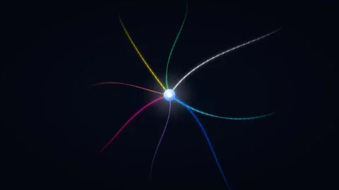 Colorful Motion of Light Trails in Dynamic Abstract Animation for Creative .. Vídeo Stock 342549702
