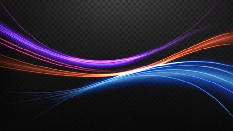 Colorful Motion Lines Effect on Dark Background, Vector Illustration Stock Illustration