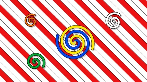 Colorful Motion Lollipops Spiral Pattern Dynamic Video for Candy and Sweets.. Stock Footage 342670481