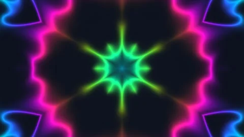 Colorful motion patterns create a seamless looping VJ clip Stock Footage 337824310