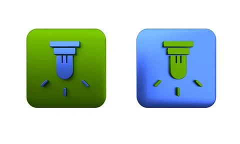 Colorful Motion sensor icon isolated on white background. Square button. 3D.. Stockillustratie