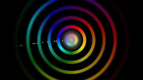 Colorful Motion of Vibrant Circular Light Patterns in Dynamic Abstract Video. Vídeos de archivo 342562042