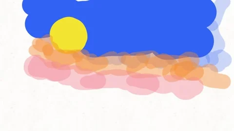 Colorful Mountain and Sun Motion Art Stock Footage 334577164