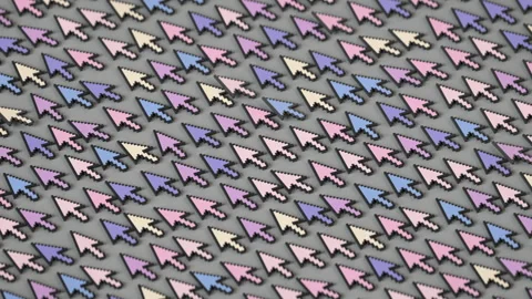 Colorful Mouse Pointer Pattern 3D Render Animation Stock Footage 344094104