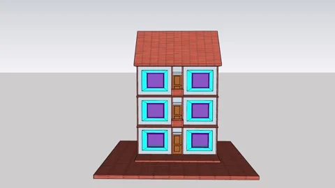 Colorful Multi Building Stock Footage 346613619