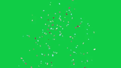 Colorful multi-colored confetti pieces bursting and raining down against a .. Stock Footage 343506833