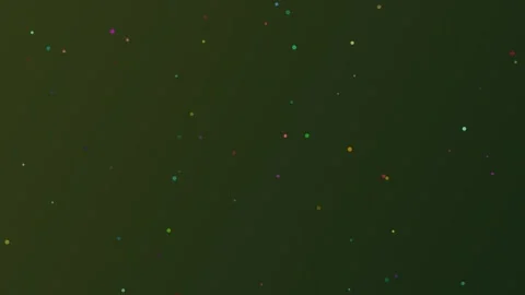Colorful Multi-Colored Particles Falling Slowly on Dark Green Background Stock Footage 342390129