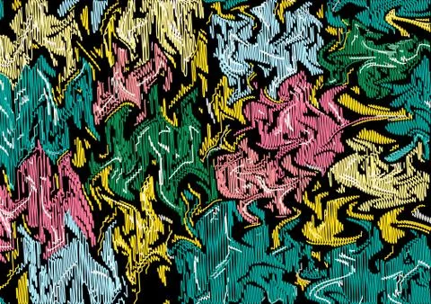 Colorful multi-colored pattern. Imitation of woven pattern. Random modern col Stock Illustration