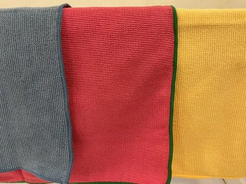 Colorful Multi-Purpose Microfiber Cleaning Cloths Stock Photos