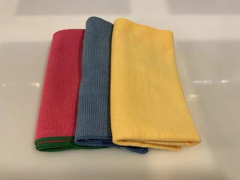 Colorful Multi-Purpose Microfiber Cleaning Cloths Stock Photos