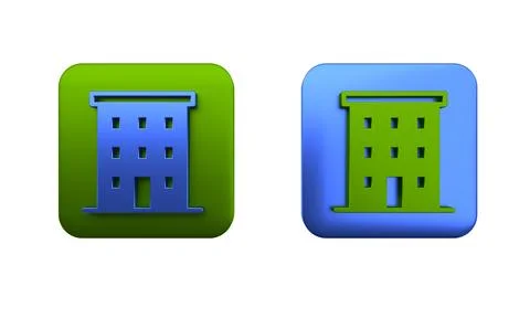 Colorful Multi storey building icon isolated on white background. Square bu.. Ilustración de archivo