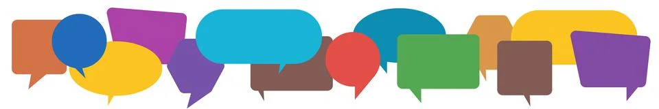 Colorful multicolored dialog speech bubbles.  illustration of communication c Stock Illustration