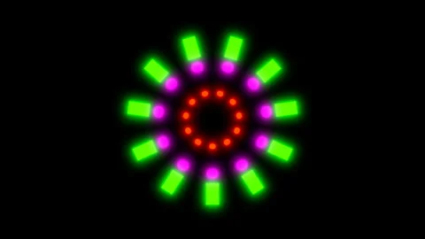 Colorful multiple circles explode, dynamic motion elements with vivid glow Video stock 269409250