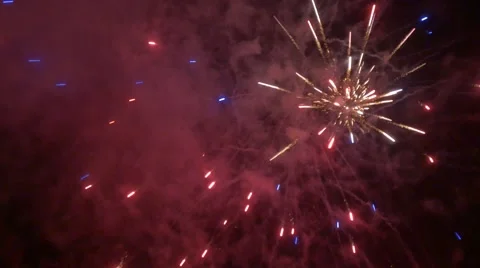 Colorful multiple fireworks in 4K Stock Footage 41259086