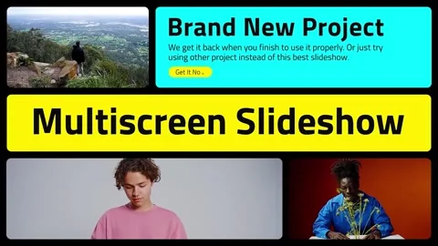 Colorful Multiscreen Slideshow Stock After Effects