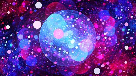 Colorful multiverse bubbles in space Illustrazione stock