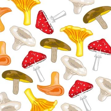Colorful mushroom background Stock Illustration