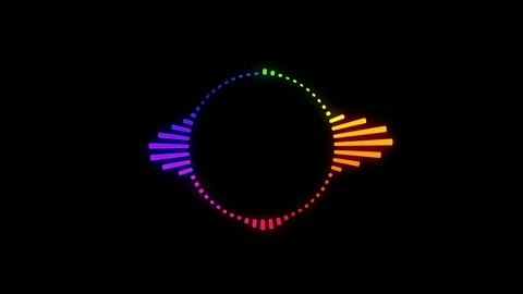 Colorful Music Equalizer, audio waves or sound frequency on Black background Stock Footage 123961679