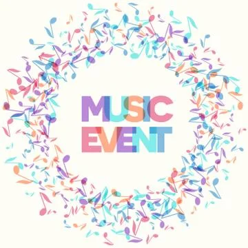 Colorful Music Event notes background. Vector Illustration Stock Illustration