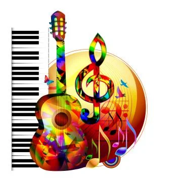Colorful music instruments design. Vector illustration Illustrazione stock