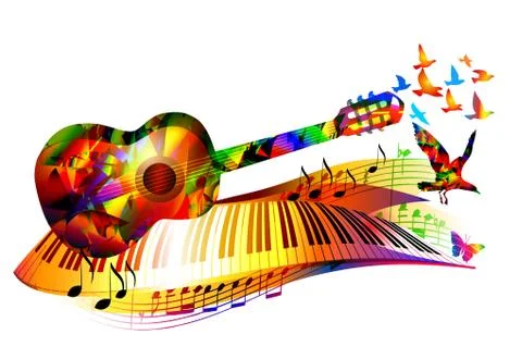 Colorful music instruments design. Vector illustration Illustrazione stock