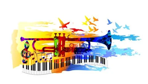 Colorful music instruments design. Vector illustration Illustrazione stock
