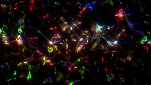 Colorful Music Notes Background Stock Footage 69210129