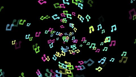 Colorful music notes background Rotating animationfor Stock Footage 313920255