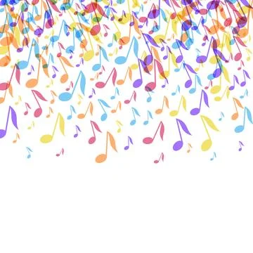 Colorful Music notes border frame. Vector Illustration background Illustrazione stock