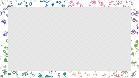 Colorful Musical Note Frame Moving Diagonal 4K Loop Alpha Stock Footage 335453939