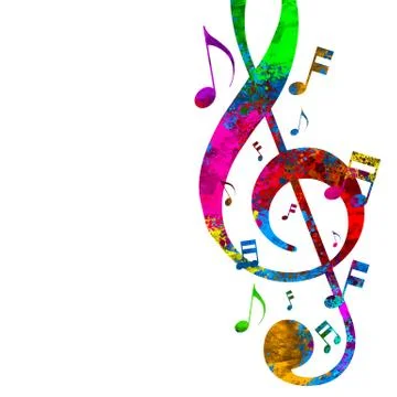 Colorful Musical Notes Stock Illustration