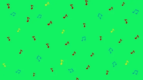 Colorful musical notes pattern animation on a green screen Video stock 312053565