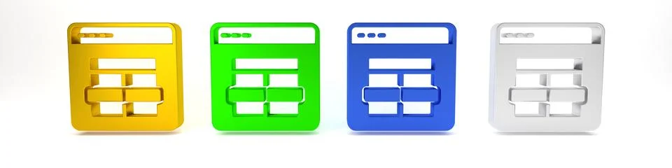 Colorful MySQL code icon isolated on white background. HTML Code symbol for.. Stock Illustration