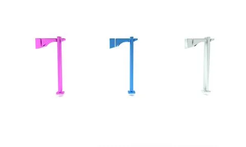 Colorful Native american tomahawk axe icon isolated on white background. Mi.. Stock Illustration